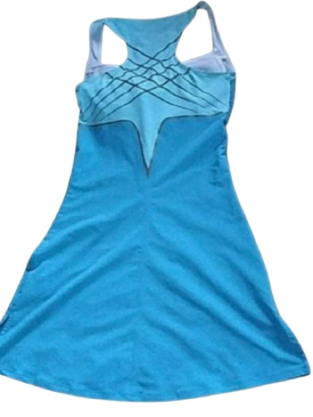 NIKE MARIA SHARAPOVA Aqua Racerback w/Gold Trim Tennis Dress Built in Bra LARGE